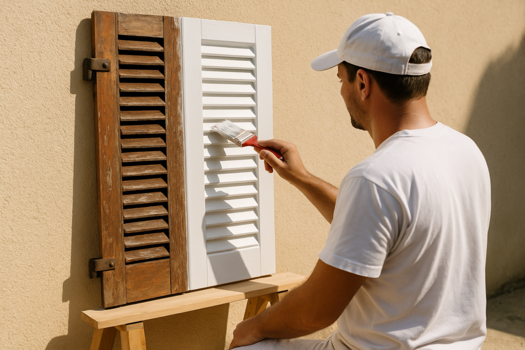 peinture de volet en bois